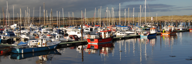 Yachts in Amble Harbour, Northumberland